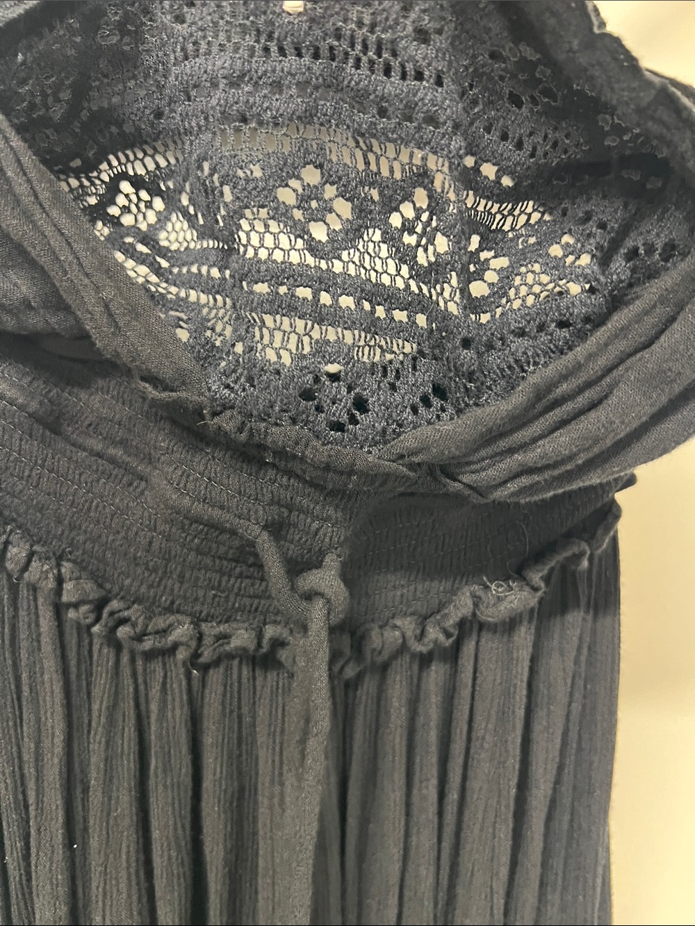 Free People Santa Maria Maxi Dress Black Crochet Lace Boho XS - Picture 3 of 12